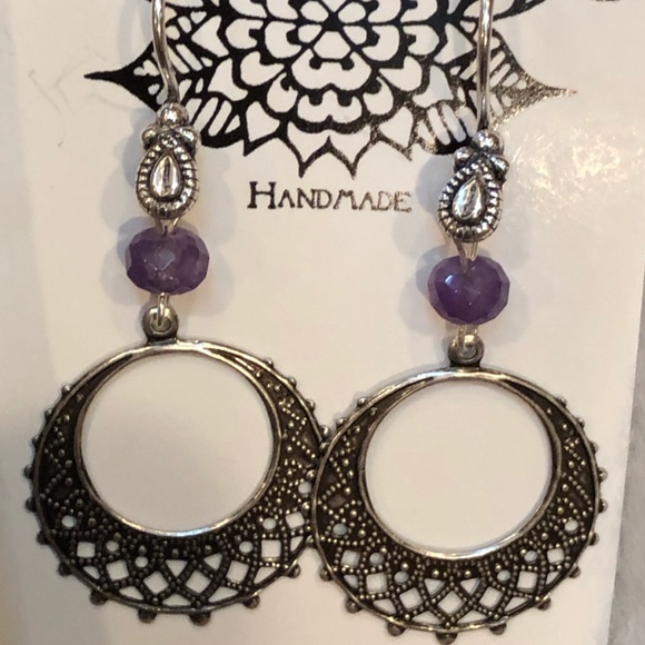 Amethyst Statement Earrings - Picture 7 of 8